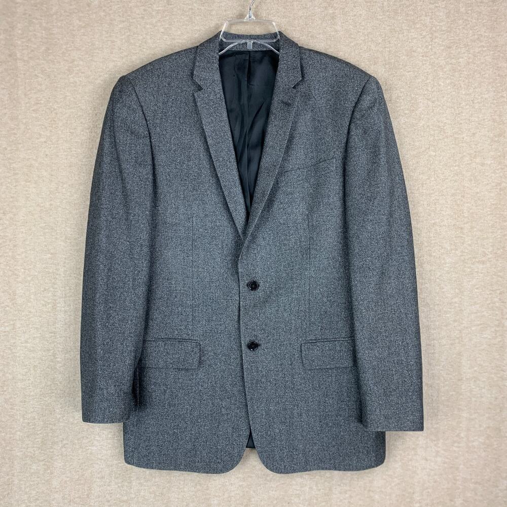 John Varvatos Wool Sport Coat 42L Silk Blend Gray Soho Fit Blazer Two Button